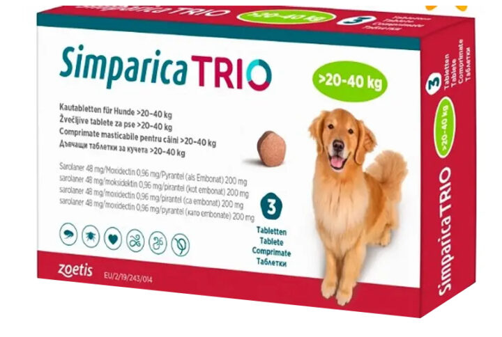 Simparica Trio 20 a 40 Kg.